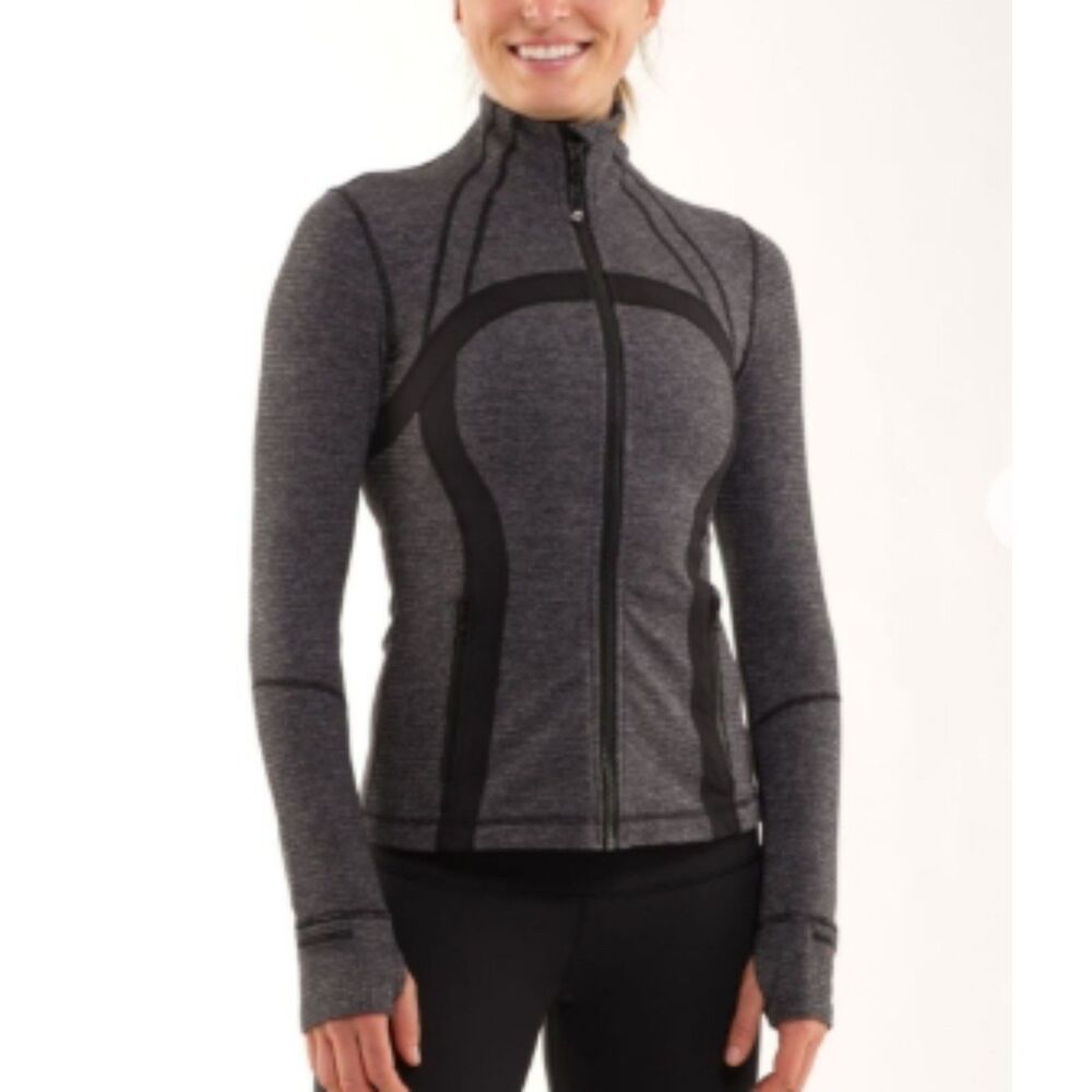 Lululemon Define Jacket *Soft Mini Check Black Heathered coal size 6